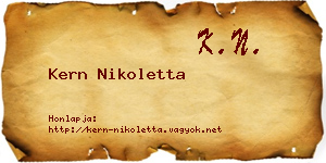 Kern Nikoletta névjegykártya